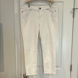 J Jill Women's White Slim Ankle Jeans